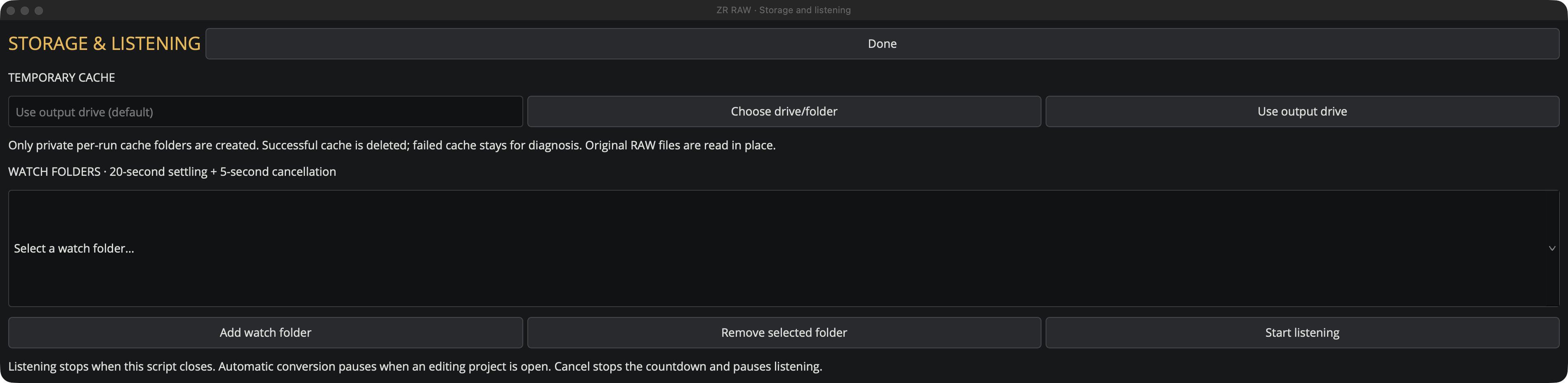 Actual signed Beta 9 storage window on macOS Resolve 21.1